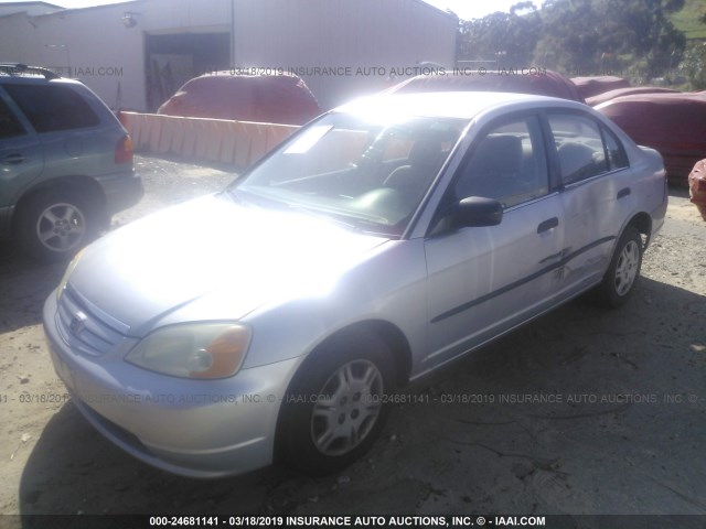 2HGES15221H504970 - 2001 HONDA CIVIC DX SILVER photo 2