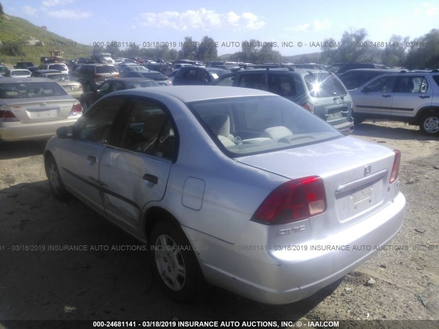 2HGES15221H504970 - 2001 HONDA CIVIC DX SILVER photo 3