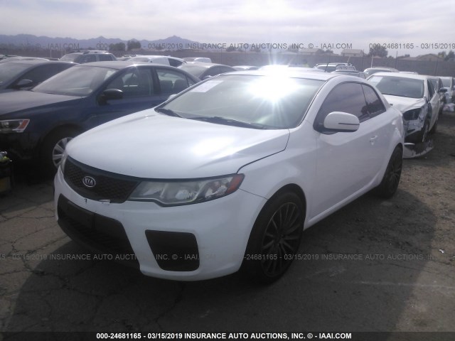 KNAFU6A27B5321358 - 2011 KIA FORTE EX WHITE photo 2