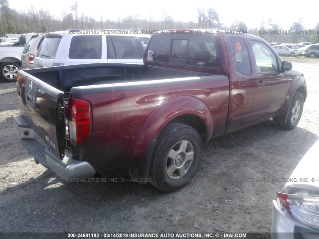 1N6AD06W68C437934 - 2008 NISSAN FRONTIER KING CAB LE/SE/OFF ROAD BURGUNDY photo 4