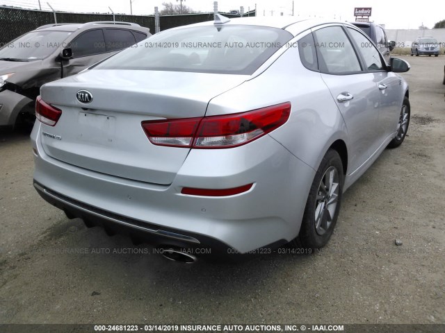 5XXGT4L33KG294093 - 2019 KIA OPTIMA LX/S SILVER photo 4