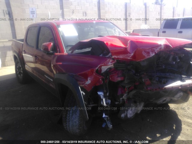 3TMAZ5CN8HM042438 - 2017 TOYOTA TACOMA DBL CAB/SR5/TRD SPORT/OR RED photo 1