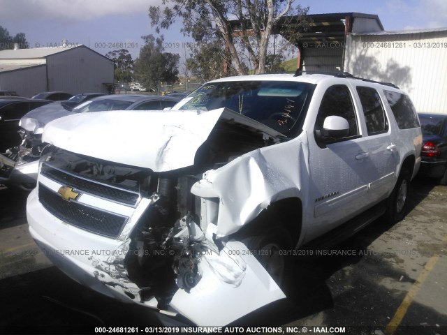 1GNSCHE04ER164482 - 2014 CHEVROLET SUBURBAN C1500  LS WHITE photo 2