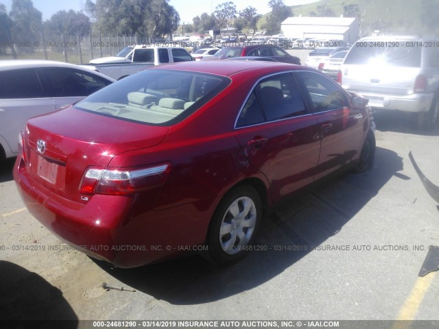 4T4BE46K69R116398 - 2009 TOYOTA CAMRY SE/LE/XLE RED photo 4