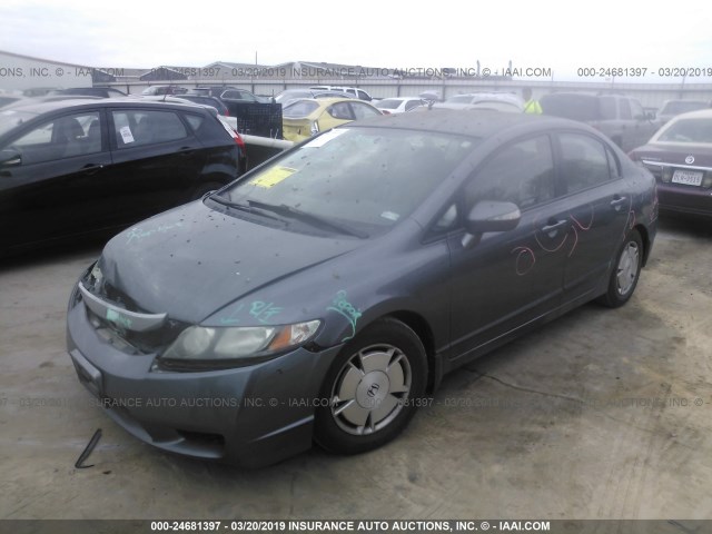 JHMFA36229S008571 - 2009 HONDA CIVIC HYBRID GRAY photo 2