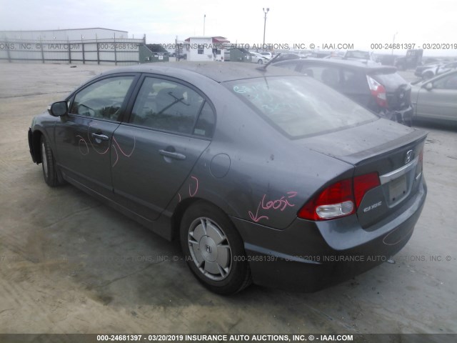 JHMFA36229S008571 - 2009 HONDA CIVIC HYBRID GRAY photo 3