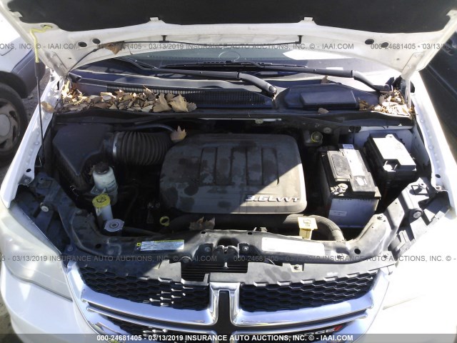 2C4RDGCG2CR396214 - 2012 DODGE GRAND CARAVAN SXT WHITE photo 10