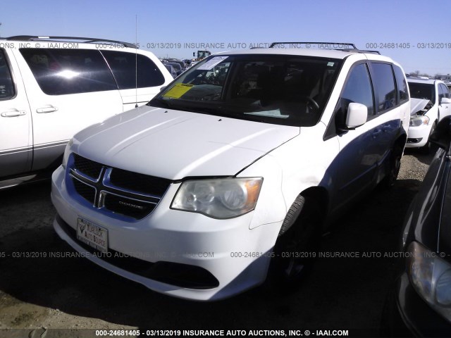 2C4RDGCG2CR396214 - 2012 DODGE GRAND CARAVAN SXT WHITE photo 2