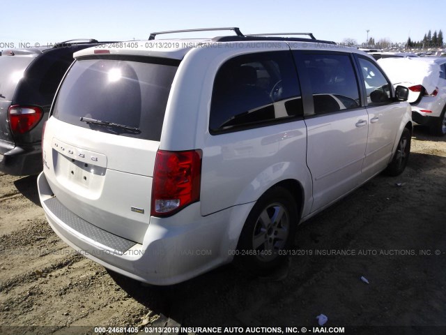 2C4RDGCG2CR396214 - 2012 DODGE GRAND CARAVAN SXT WHITE photo 4