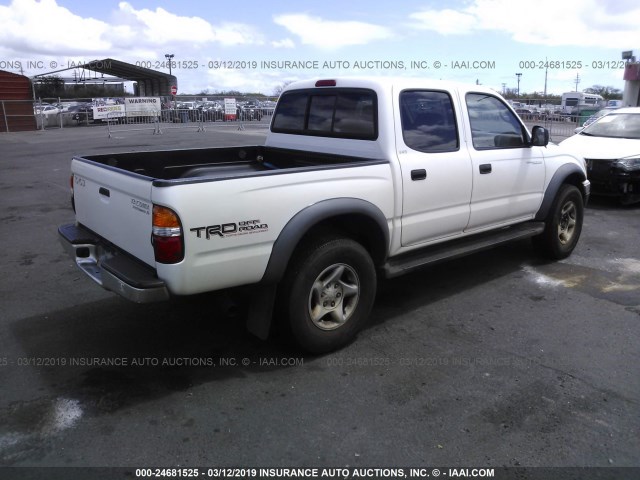 5TEGN92NX1Z877612 - 2001 TOYOTA TACOMA DOUBLE CAB PRERUNNER WHITE photo 4