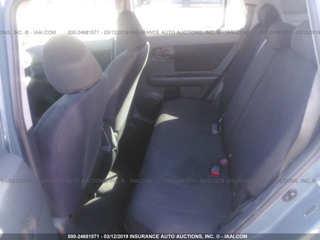 JTLKE50E481036724 - 2008 TOYOTA SCION XB BLUE photo 8