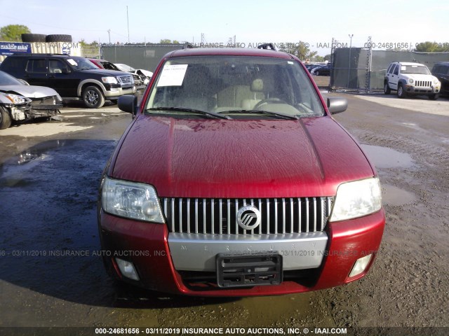 4M2CU39H67KJ02598 - 2007 MERCURY MARINER HEV RED photo 6