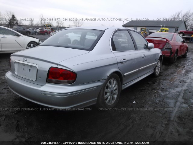 KMHWF35H84A072052 - 2004 HYUNDAI SONATA GLS/LX SILVER photo 4