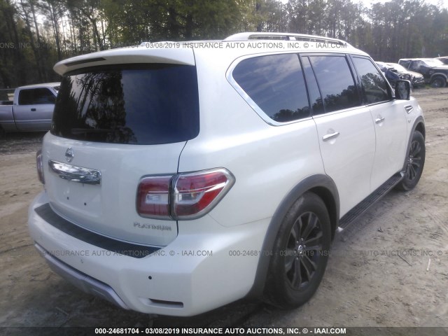 JN8AY2NF5H9301705 - 2017 NISSAN ARMADA PLATINUM WHITE photo 4