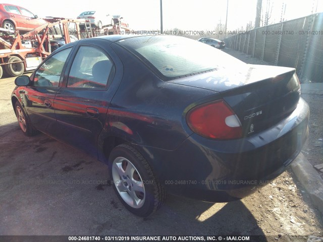 1B3ES46C82D532053 - 2002 DODGE NEON SE Dark Blue photo 3