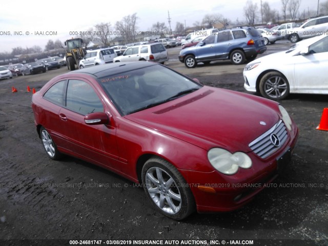 WDBRN40J24A602874 - 2004 MERCEDES-BENZ C 230K SPORT COUPE RED photo 1