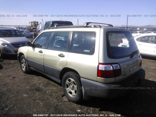 JF1SF63592H701163 - 2002 SUBARU FORESTER L GOLD photo 3