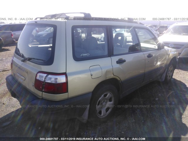 JF1SF63592H701163 - 2002 SUBARU FORESTER L GOLD photo 4