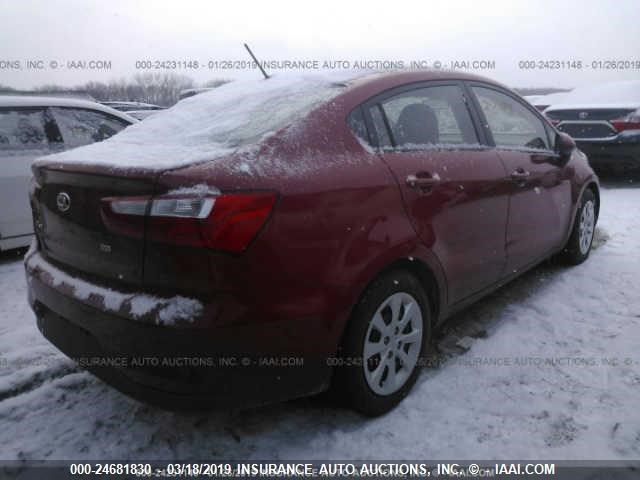 KNADM4A39H6044672 - 2017 KIA RIO LX RED photo 4