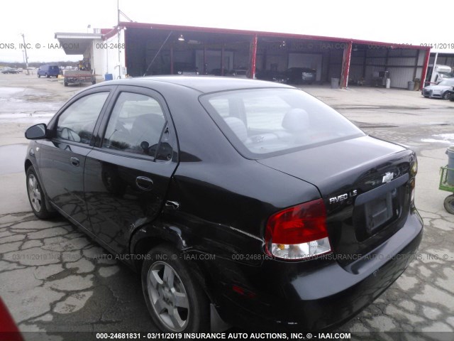 KL1TD56606B587122 - 2006 CHEVROLET AVEO LS BLACK photo 3