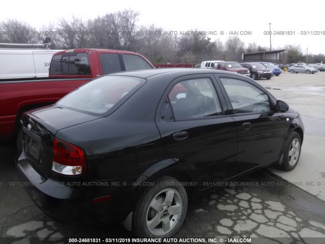 KL1TD56606B587122 - 2006 CHEVROLET AVEO LS BLACK photo 4