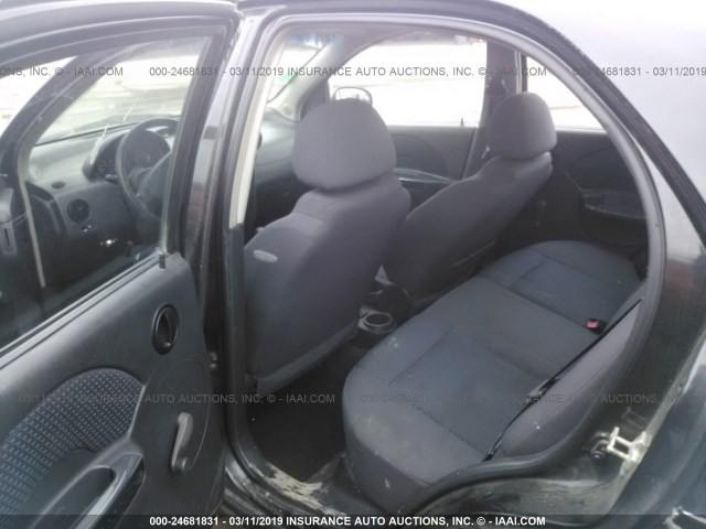 KL1TD56606B587122 - 2006 CHEVROLET AVEO LS BLACK photo 8