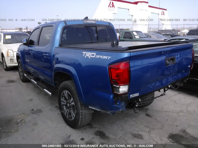 3TMAZ5CN4HM035258 - 2017 TOYOTA TACOMA DBL CAB/SR5/TRD SPORT/OR BLUE photo 3