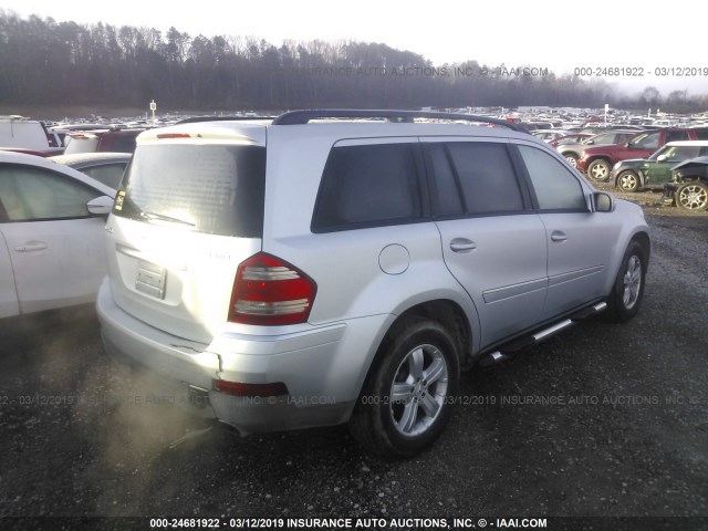 4JGBF71E17A221617 - 2007 MERCEDES-BENZ GL 450 4MATIC SILVER photo 4