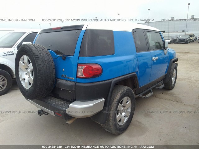 JTEBU11F770042595 - 2007 TOYOTA FJ CRUISER BLUE photo 4