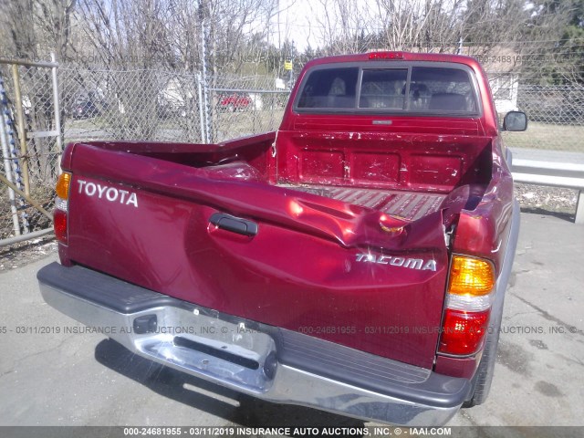 5TESN92N74Z466036 - 2004 TOYOTA TACOMA XTRACAB PRERUNNER RED photo 6