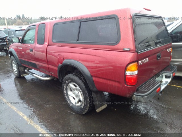 5TESM92N34Z365644 - 2004 TOYOTA TACOMA XTRACAB PRERUNNER RED photo 3