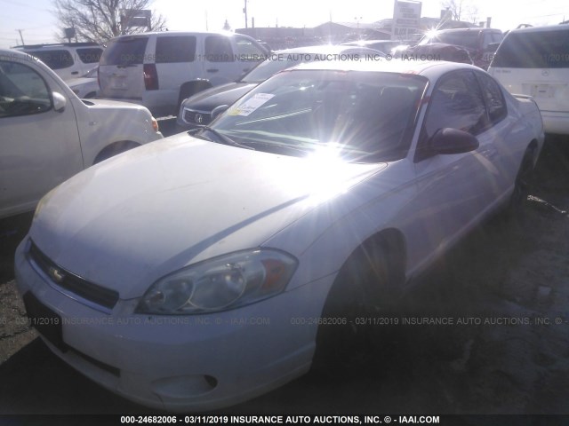 2G1WM15K769304707 - 2006 CHEVROLET MONTE CARLO LT WHITE photo 2