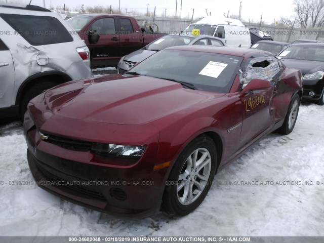 2G1FA1E34E9309136 - 2014 CHEVROLET CAMARO LS RED photo 2