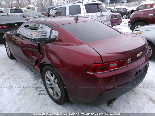 2G1FA1E34E9309136 - 2014 CHEVROLET CAMARO LS RED photo 3