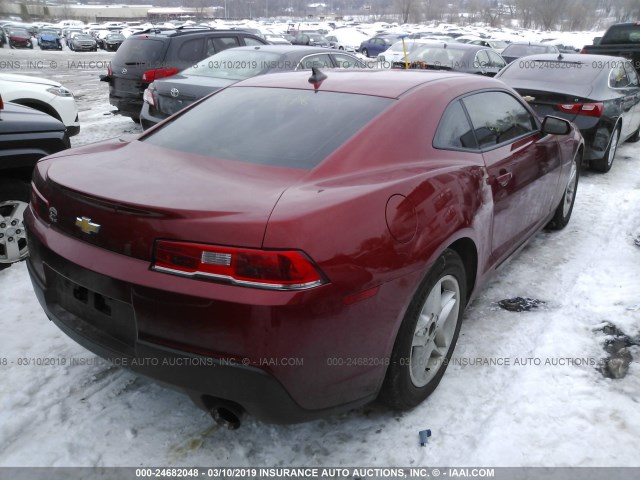 2G1FA1E34E9309136 - 2014 CHEVROLET CAMARO LS RED photo 4