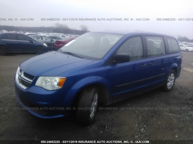 2C4RDGBG3DR772275 - 2013 DODGE GRAND CARAVAN SE BLUE photo 2