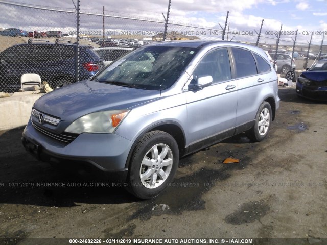 5J6RE48748L041253 - 2008 HONDA CR-V EXL BLUE photo 2