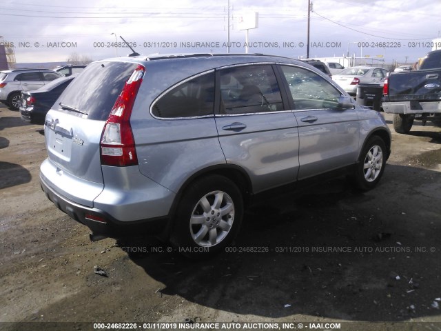 5J6RE48748L041253 - 2008 HONDA CR-V EXL BLUE photo 4