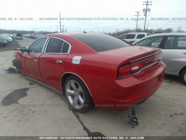 2C3CDXCT4CH124258 - 2012 DODGE CHARGER R/T RED photo 3