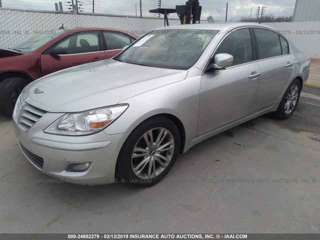 KMHGC46FX9U062600 - 2009 HYUNDAI GENESIS 4.6L SILVER photo 2