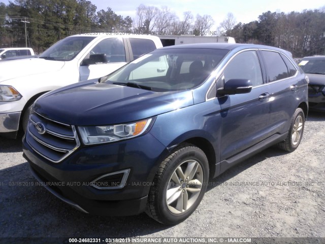 2FMPK3J94HBC12462 - 2017 FORD EDGE SEL BLUE photo 2