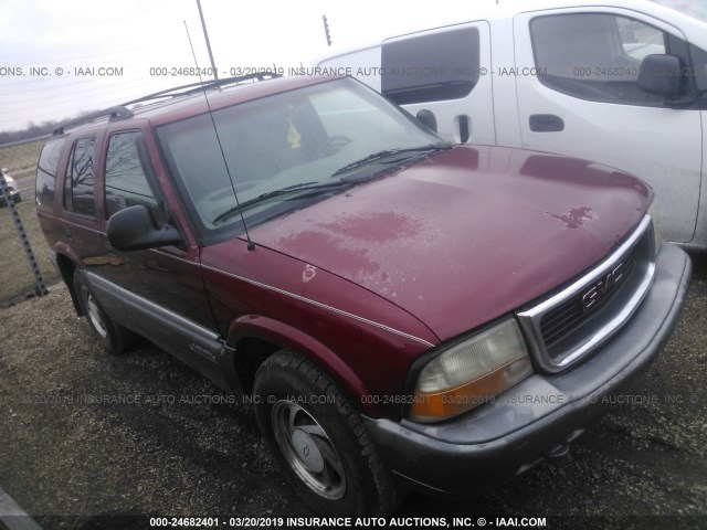 1GKDT13W1W2574039 - 1998 GMC JIMMY MAROON photo 1