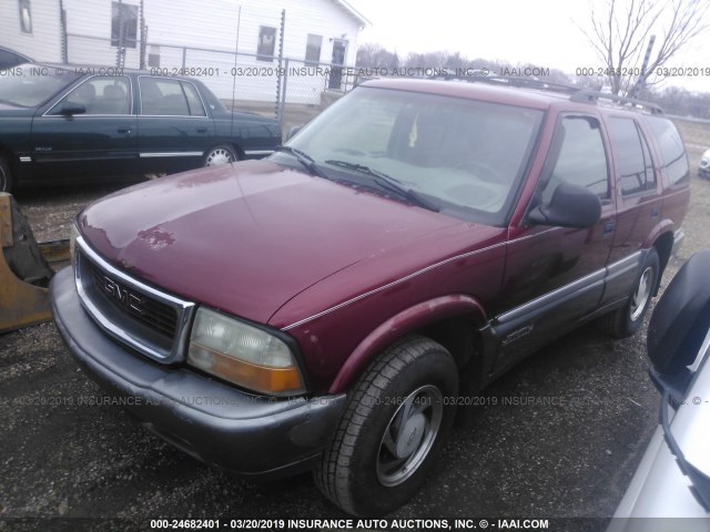 1GKDT13W1W2574039 - 1998 GMC JIMMY MAROON photo 2