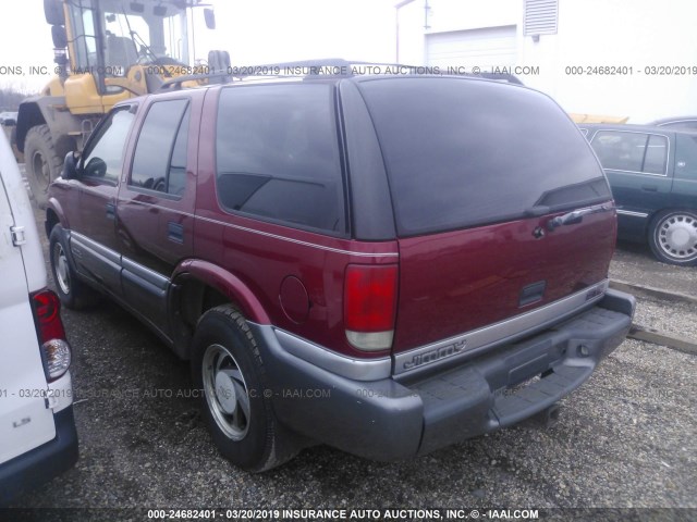 1GKDT13W1W2574039 - 1998 GMC JIMMY MAROON photo 3