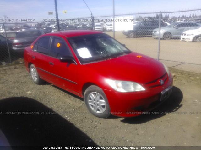 1HGES16325L028753 - 2005 HONDA CIVIC DX VP Qırmızı foto 1