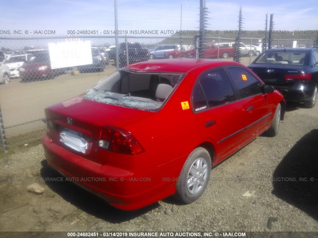 1HGES16325L028753 - 2005 HONDA CIVIC DX VP Qırmızı foto 4