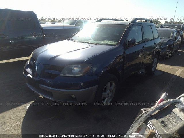 JA4LX41G83U074432 - 2003 MITSUBISHI OUTLANDER XLS BLUE photo 2