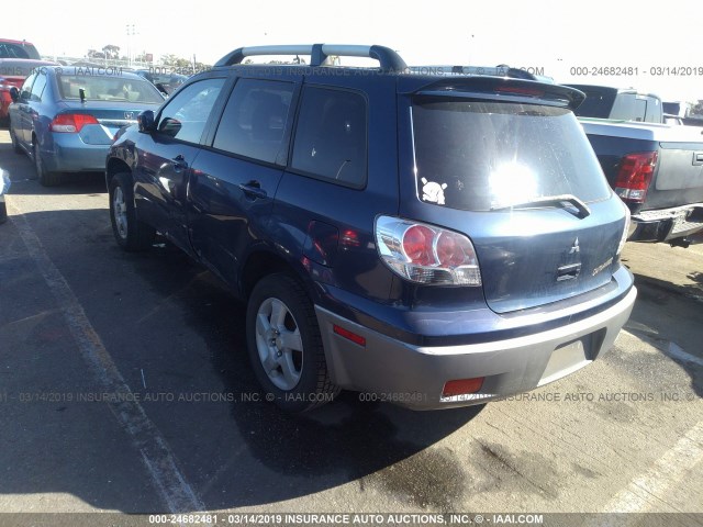 JA4LX41G83U074432 - 2003 MITSUBISHI OUTLANDER XLS BLUE photo 3