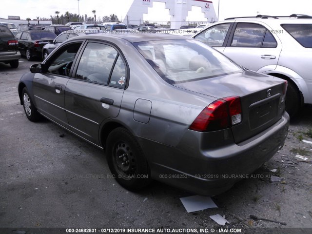 2HGES16365H624364 - 2005 HONDA CIVIC DX VP GRAY photo 3