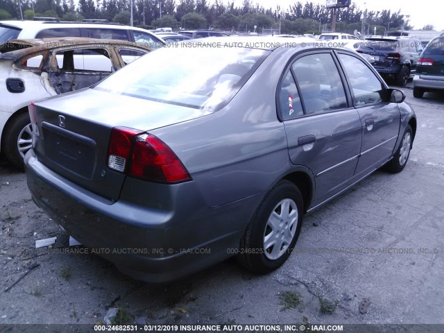2HGES16365H624364 - 2005 HONDA CIVIC DX VP GRAY photo 4